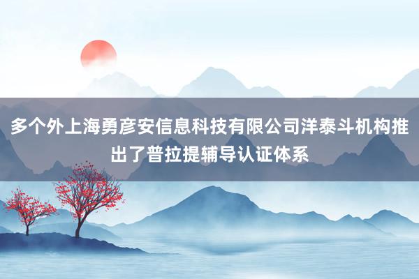 多个外上海勇彦安信息科技有限公司洋泰斗机构推出了普拉提辅导认证体系