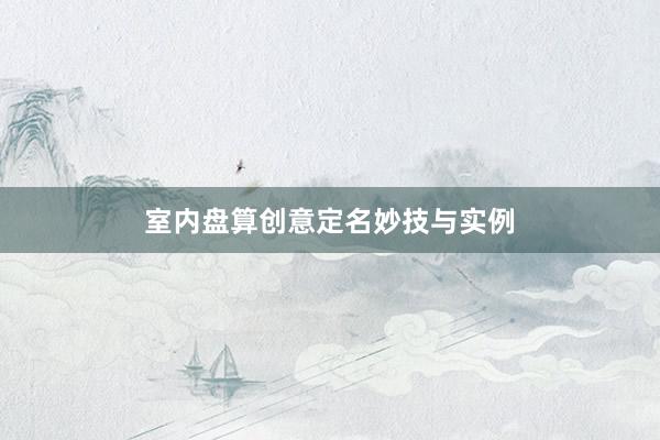 室内盘算创意定名妙技与实例