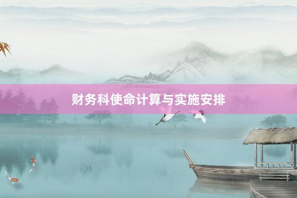 财务科使命计算与实施安排